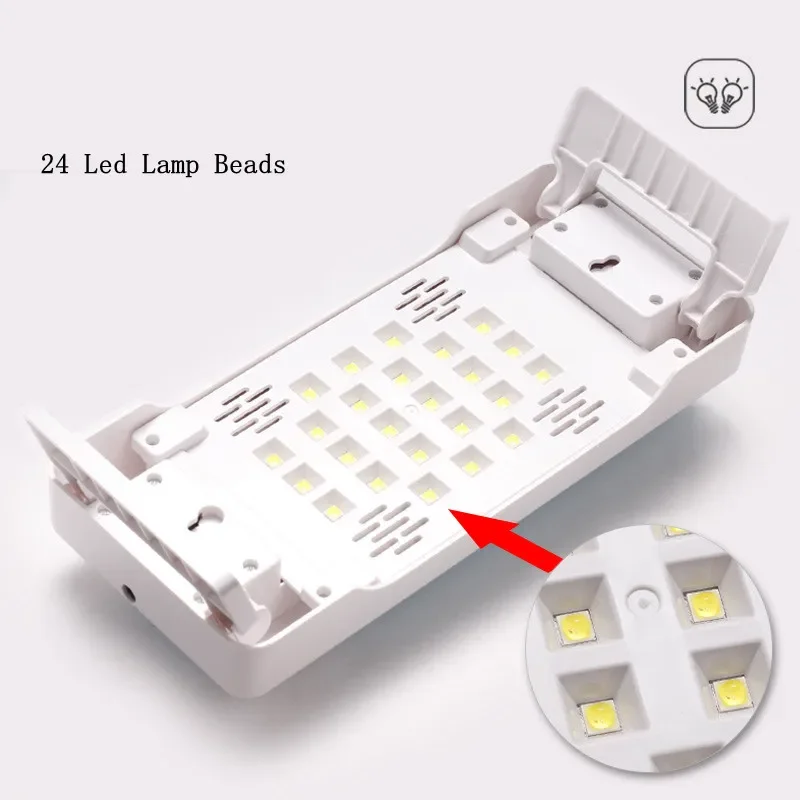 เล็บโคมไฟอุปกรณ์ Rest 2ใน1Nail โคมไฟเครื่องเป่า72W แห้งเจลภาษาโปลิชคำ24 LED EU แบบพับได้เล็บหมอนวางมือ