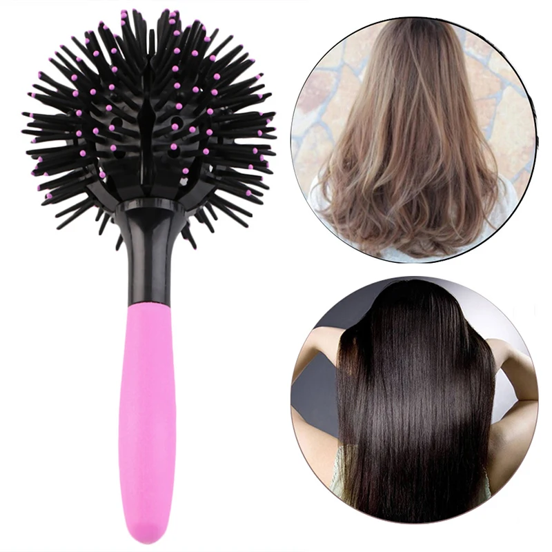 3D Round Hair Brushes Comb Salon Make Up 360 Degree Ball Styling Tools Magic Detangling Hairbrush Heat Resistant Hair Comb