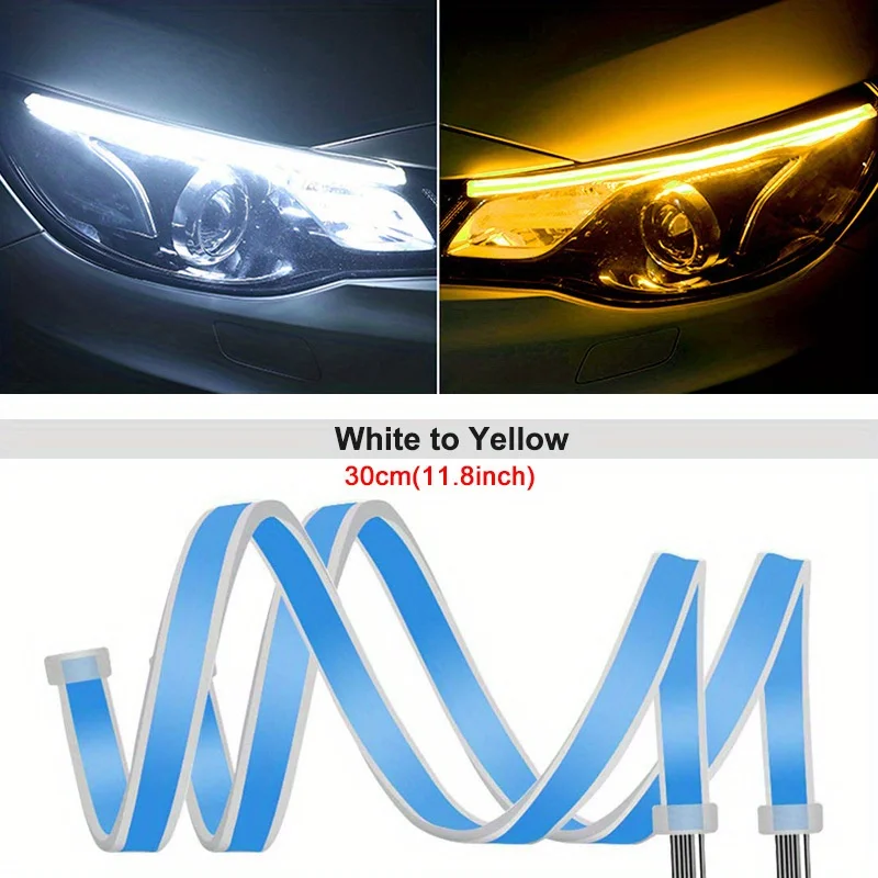 [2 قطعة شريط إضاءة السيارة السوبر مشرق] 2 قطعة 12 فولت سيارة الديكور شرائط مصباح بدء التشغيل المسح الضوئي السوبر مشرق سيارة مصباح لتهيئة الجو تعديل