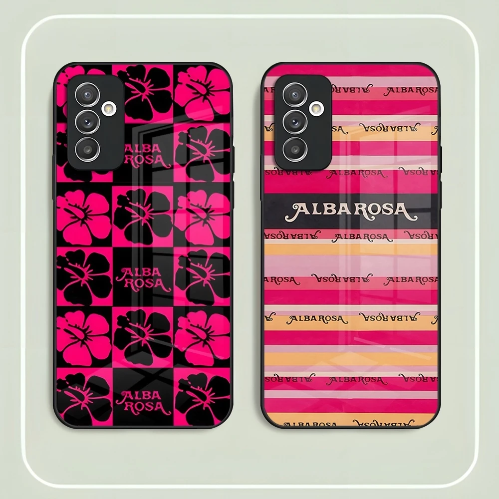 Funda de teléfono A-ALBA para Samsung, protector de cristal a la moda para Samsung S24 Ultra S23 S22 S20 Fe S21 Plus Galaxy A54 A34 A24 A53 M54 Note 20
