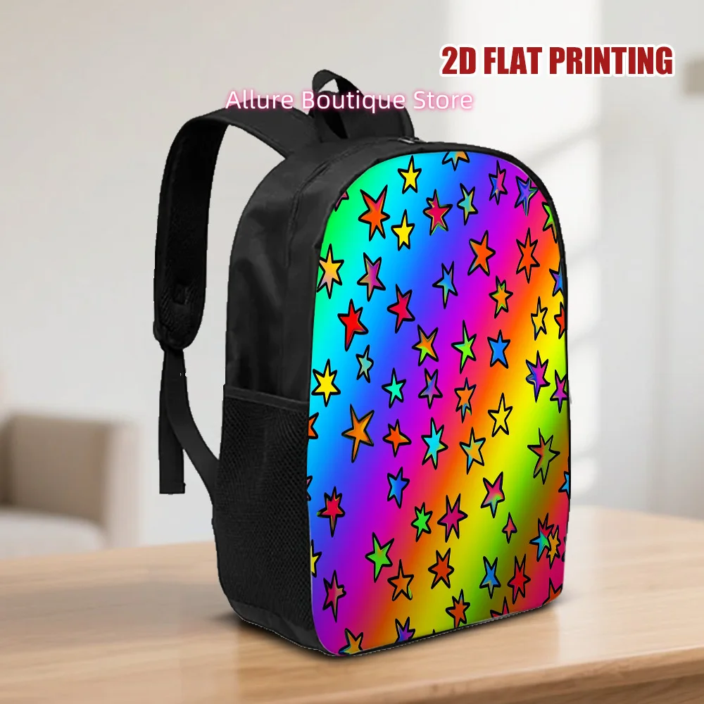 One Colorful Starry Rainbow Backpack, Stylish And Comfortable, Ideal for Everyday Use, School, And Casual Occasions