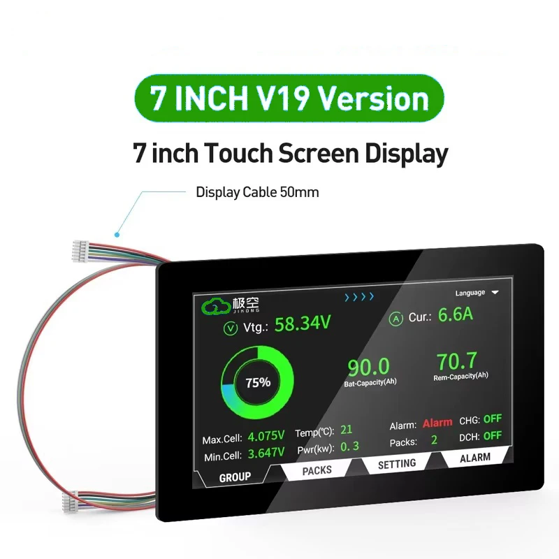 JK BMS V19 7-Inch Smart Display 4.3 LCD Accessories Intelligent Protection Board Balancer Intelligent Display JIKONG Home Use