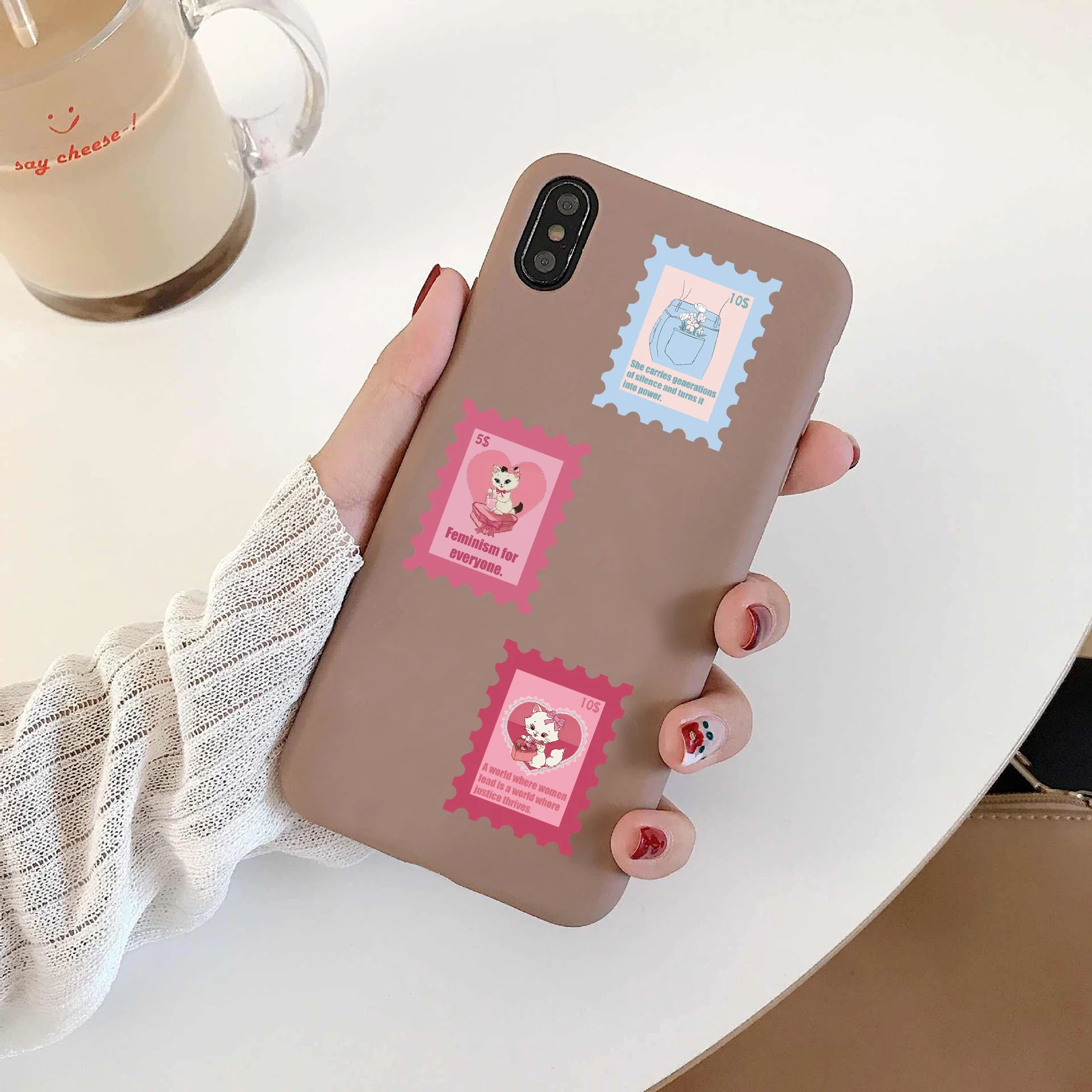 50 pçs selos feministas graffiti adesivos paisagem skate notebook portátil bagagem telefone design mala colagem adesivo