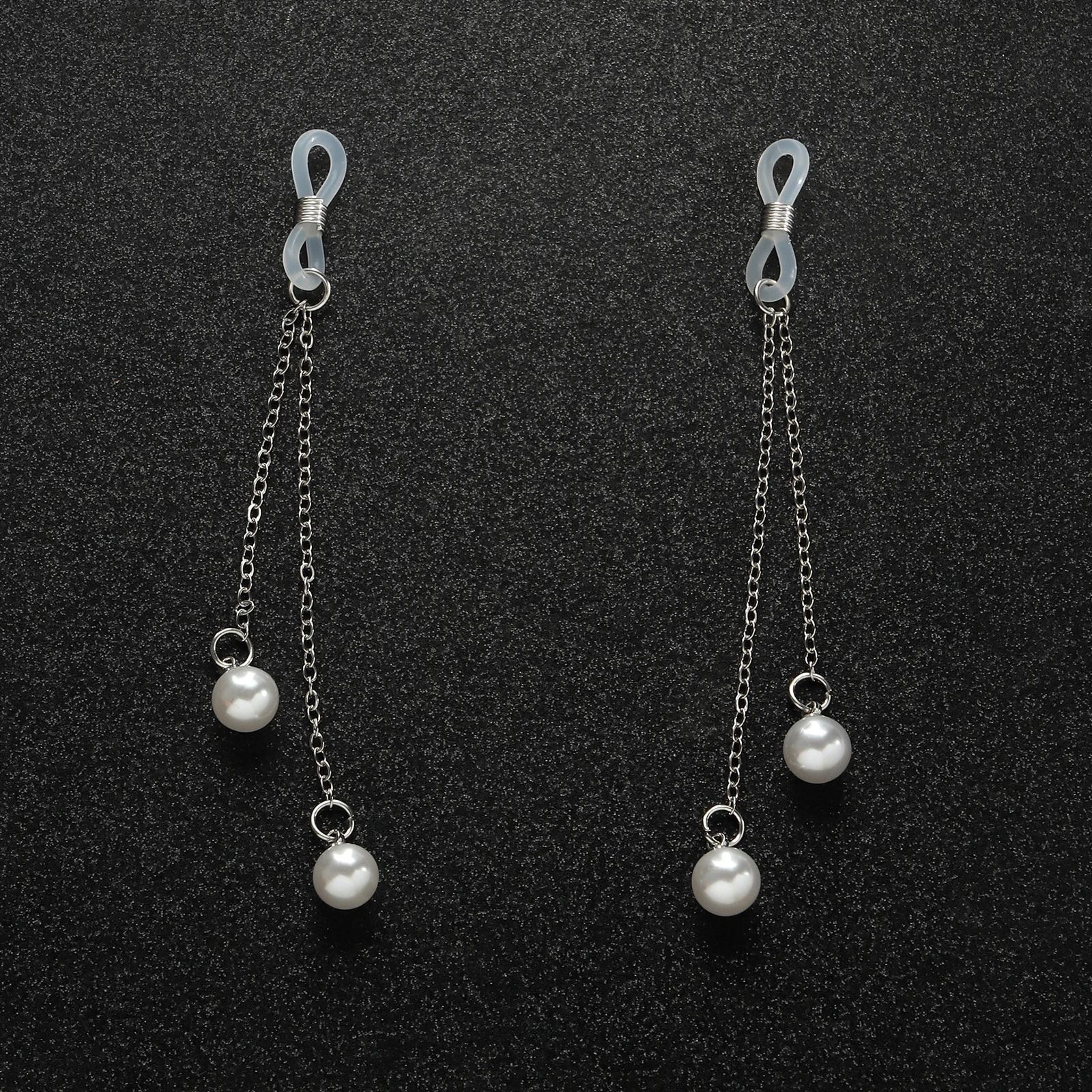 1 paire de chaînes de poitrine sexy rétro en imitation de perles pour femmes, adaptées aux boîtes de nuit, aux fêtes, aux vêtements de la saint-valentin
