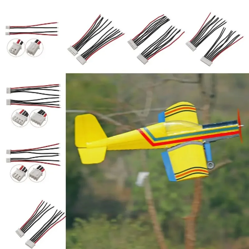 10 Uds RC Lipo balanceador de batería enchufe de cargador 15cm conector de cable de silicona paso de 2,54mm para modelos de aviones de Control remoto 1S-8S