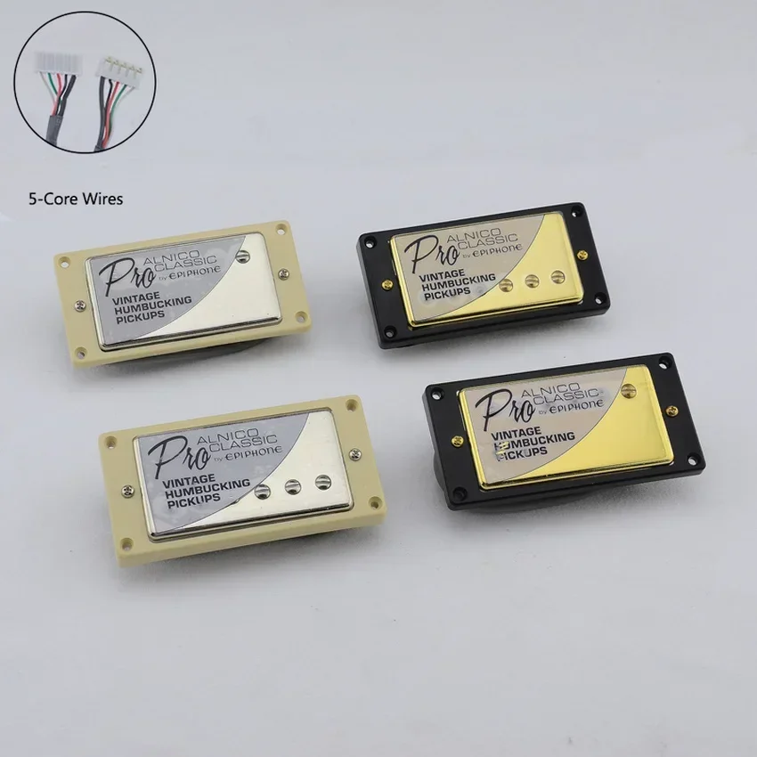 1 Set  Original Genuine Standard PRO Electric Guitar Alnico Humbucker Pickup  Nickel / Gold Cover Guitar Accessories