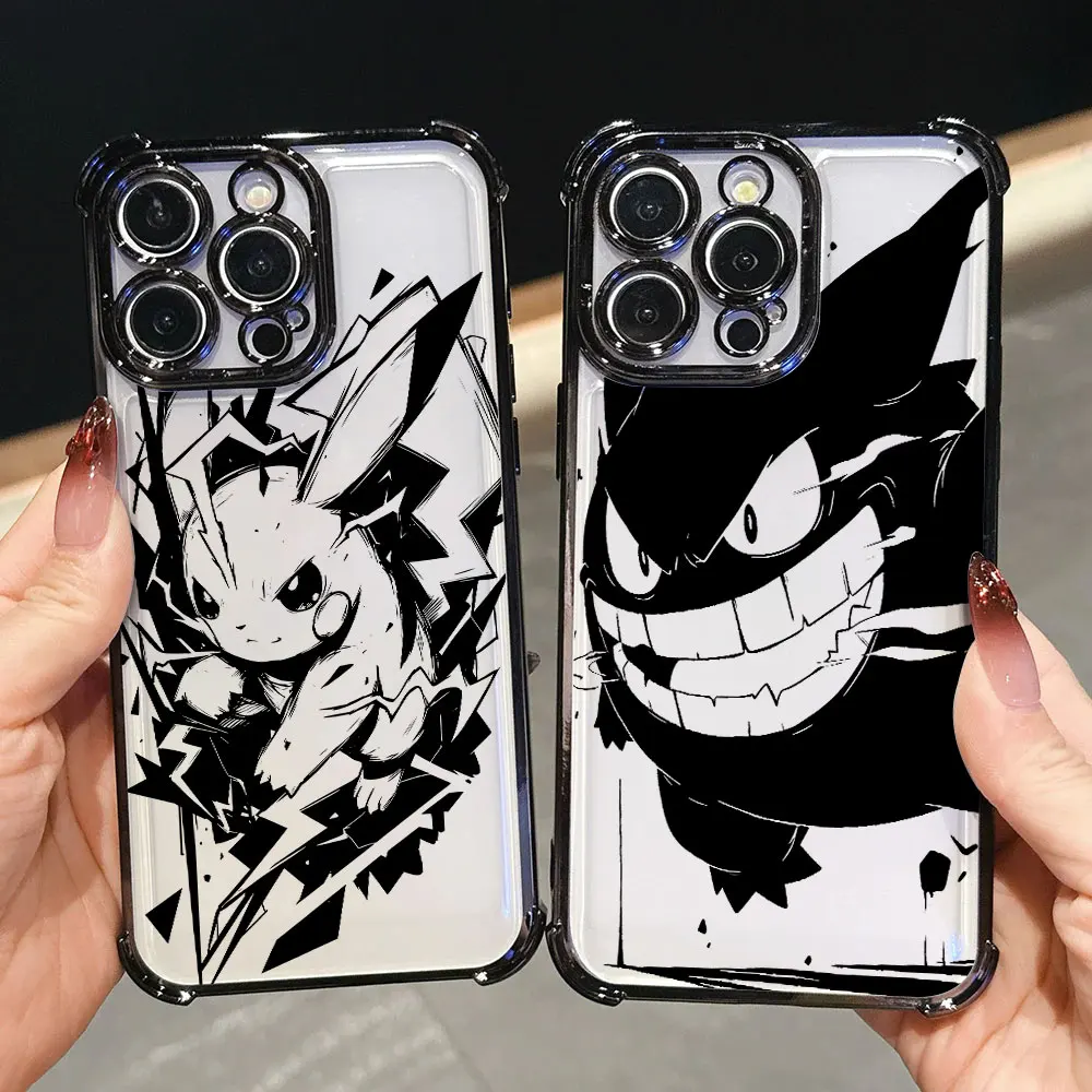 Stoßfeste Hülle für Xiaomi Redmi 12C 13C 14C 15C 15A Note 15 14 Pro Plus 13 12 11 Pro 5G Cover P-Pikachu G-Gengar P-Pokemons Art