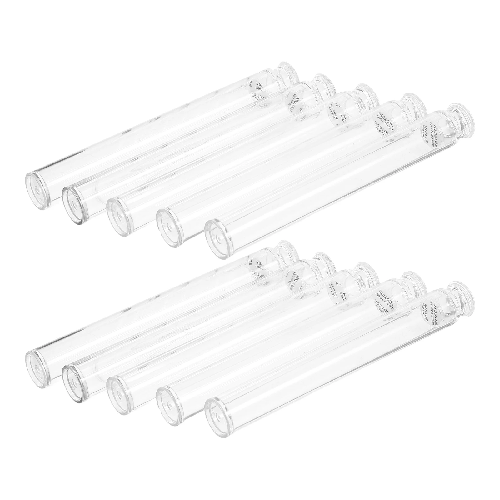 

10pcs Acrylic Tubes Clear Storage Portable Stick Carriers Holders Transparent Container Incense Storage Tubes Acrylic