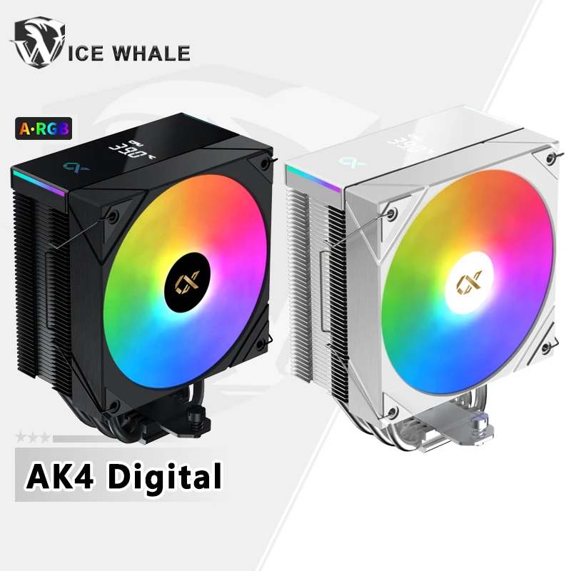 XIGMATEK AK4 Digital CPU Air Cooler 4 Heat Pipes Towers Radiator ARGB Fan For LGA1851 1700 1200 115X AM5 AM4 TDP 210W