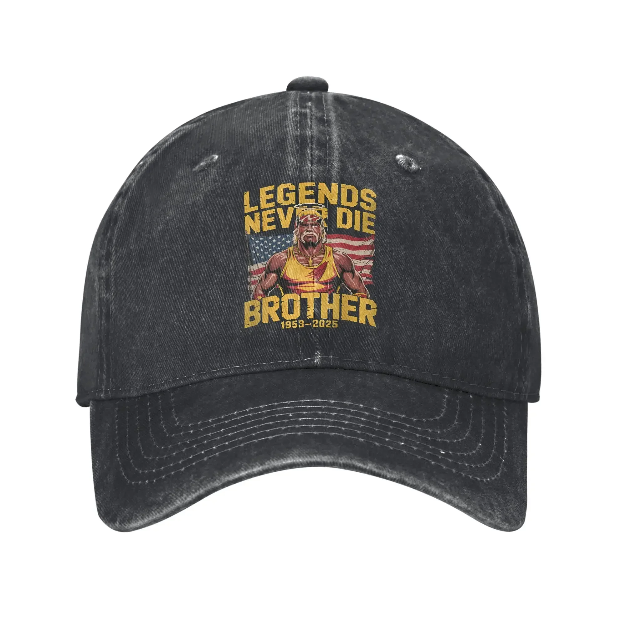 2026 Hulk-Hogan Memorial Hulkamania Men Women Baseball Caps Wrestling Legend Distressed Denim Hat Outdoor Travel Adjustable Head