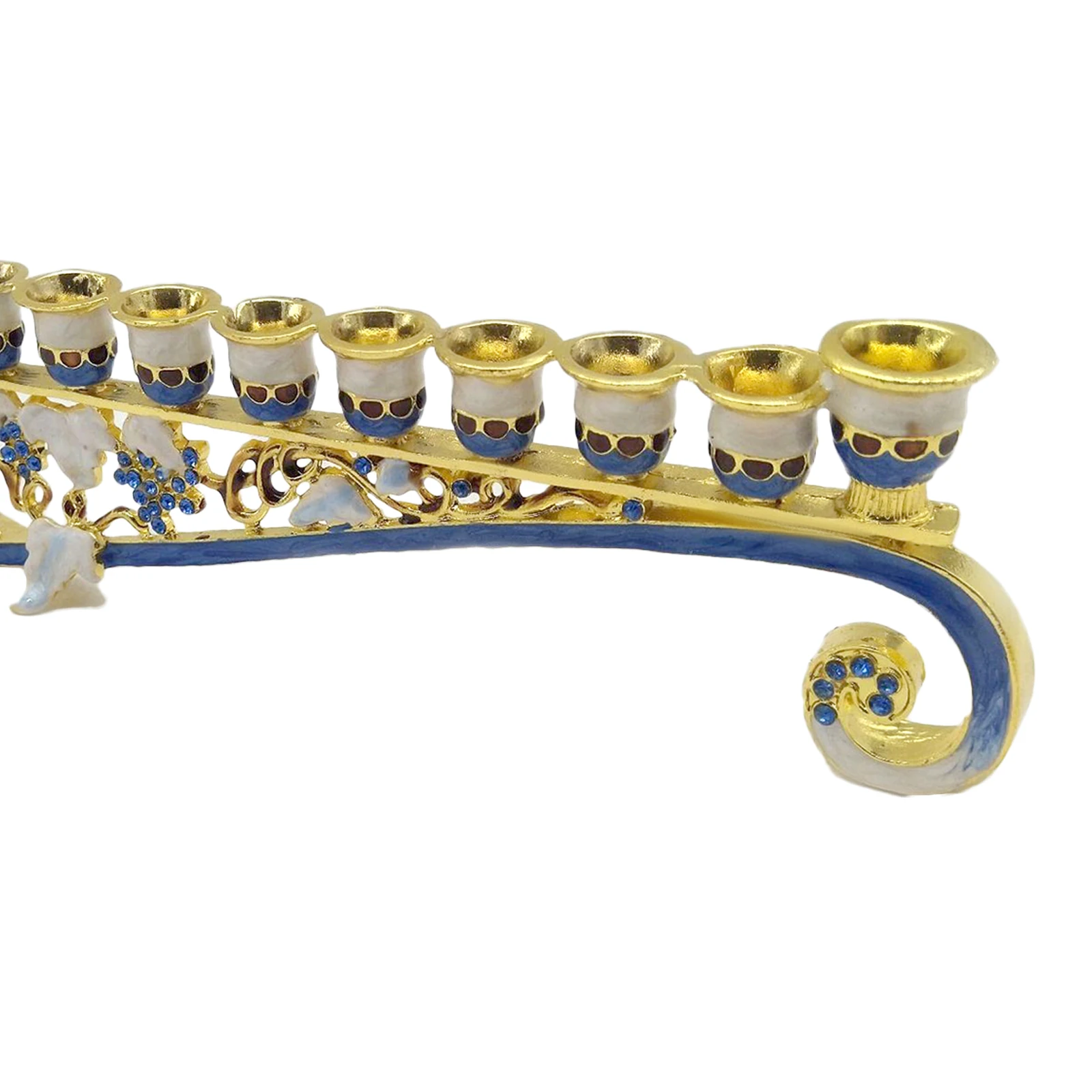 Ouro azul 9 ramo castiçal para hanukkah menorah candelabro suporte de vela festa de natal casamento decoração para casa castiçais