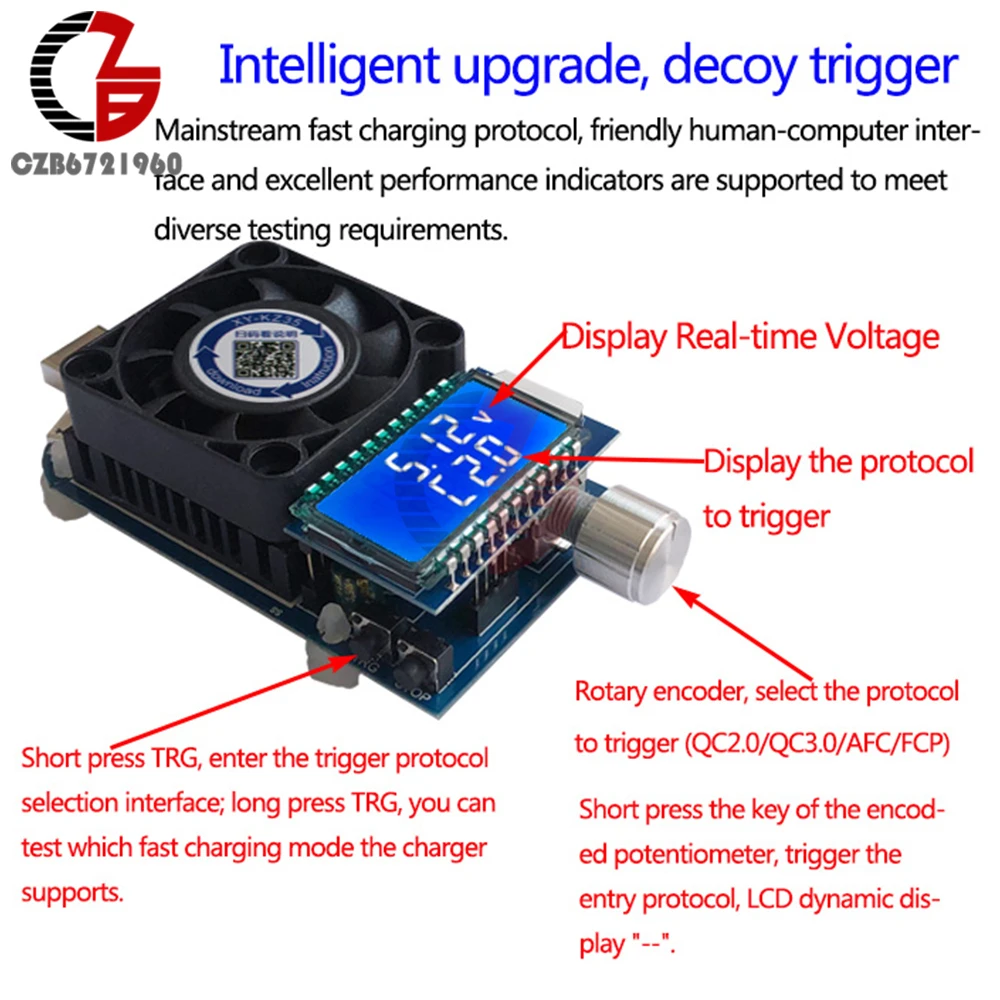 25W 35W QC2.0 QC3.0 Usb Electronic Load Adjustable Constant Current Aging Resistor Battery Voltage Capacity Tester Voltmeter