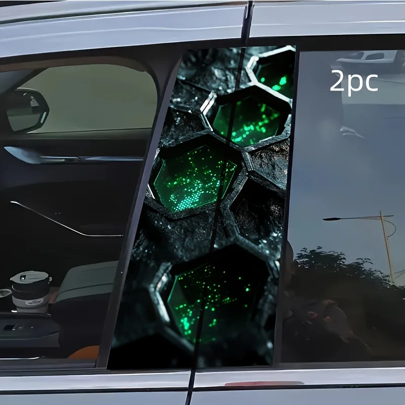 

2 крутых и забавных наклейки на центральную стойку автомобиля, защита стойки B-типа, самоклеящиеся, водонепроницаемые, устойчивые к царапинам,