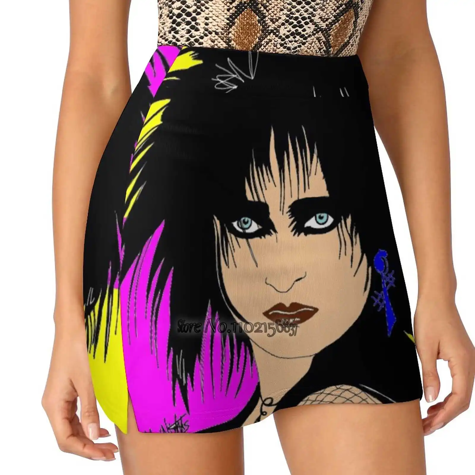 

Siouxsie цветные яркие юбки для тенниса, для гольфа, фитнеса, атлетики, шорты, юбка с карманом для телефона, художественная, музыкальная, для поп 80-х годов