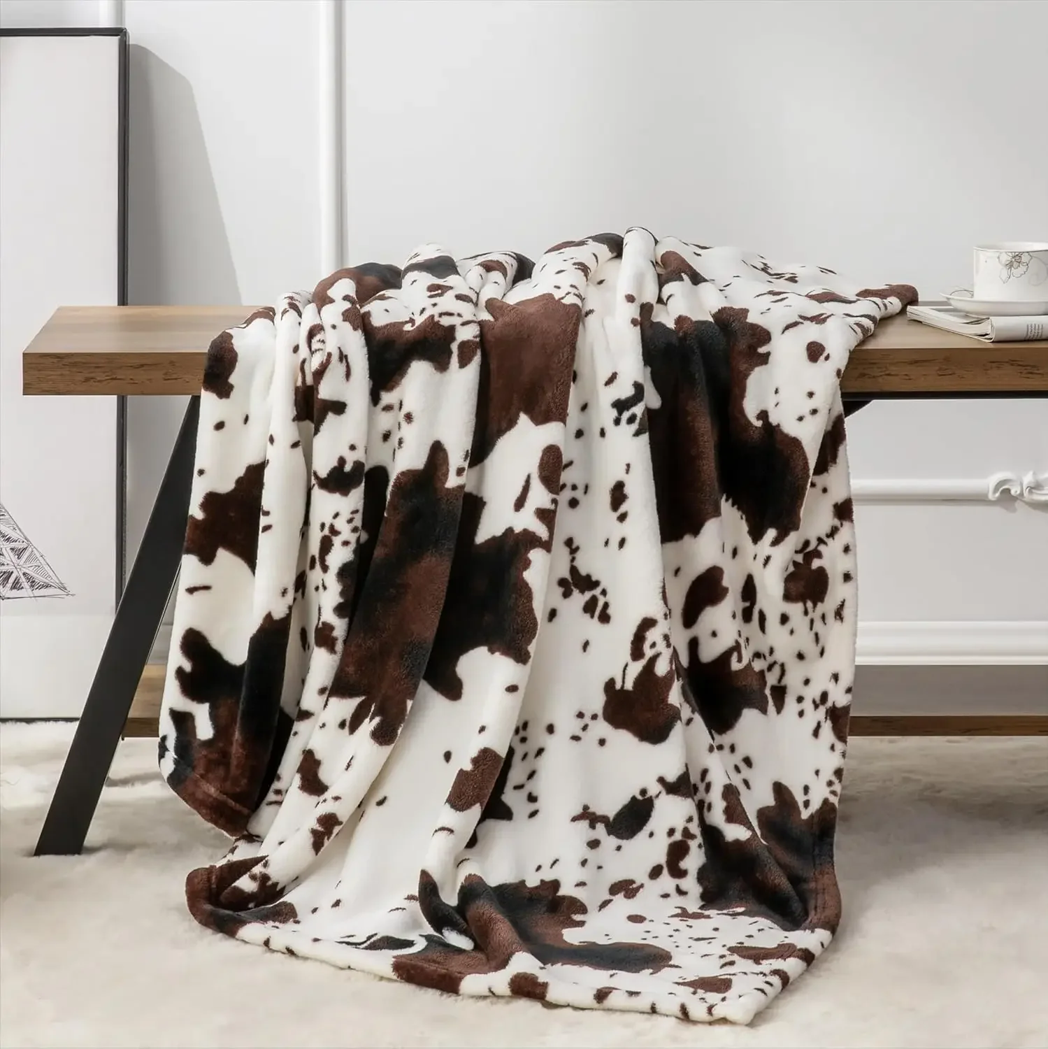 Kawaiiii Cow pattern Blanket Flannel Blanke Bed Sofa Travel Camping Super Soft Cozy Plush Blanket Cheetah Print Blanket for All