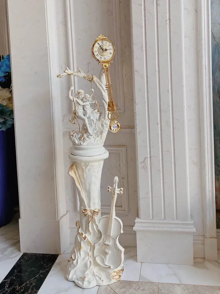 European Retro Clock Modern Minimalist Standing Grandfather Clock Decoration American Big Clock Decoration Floor Vertical Bell