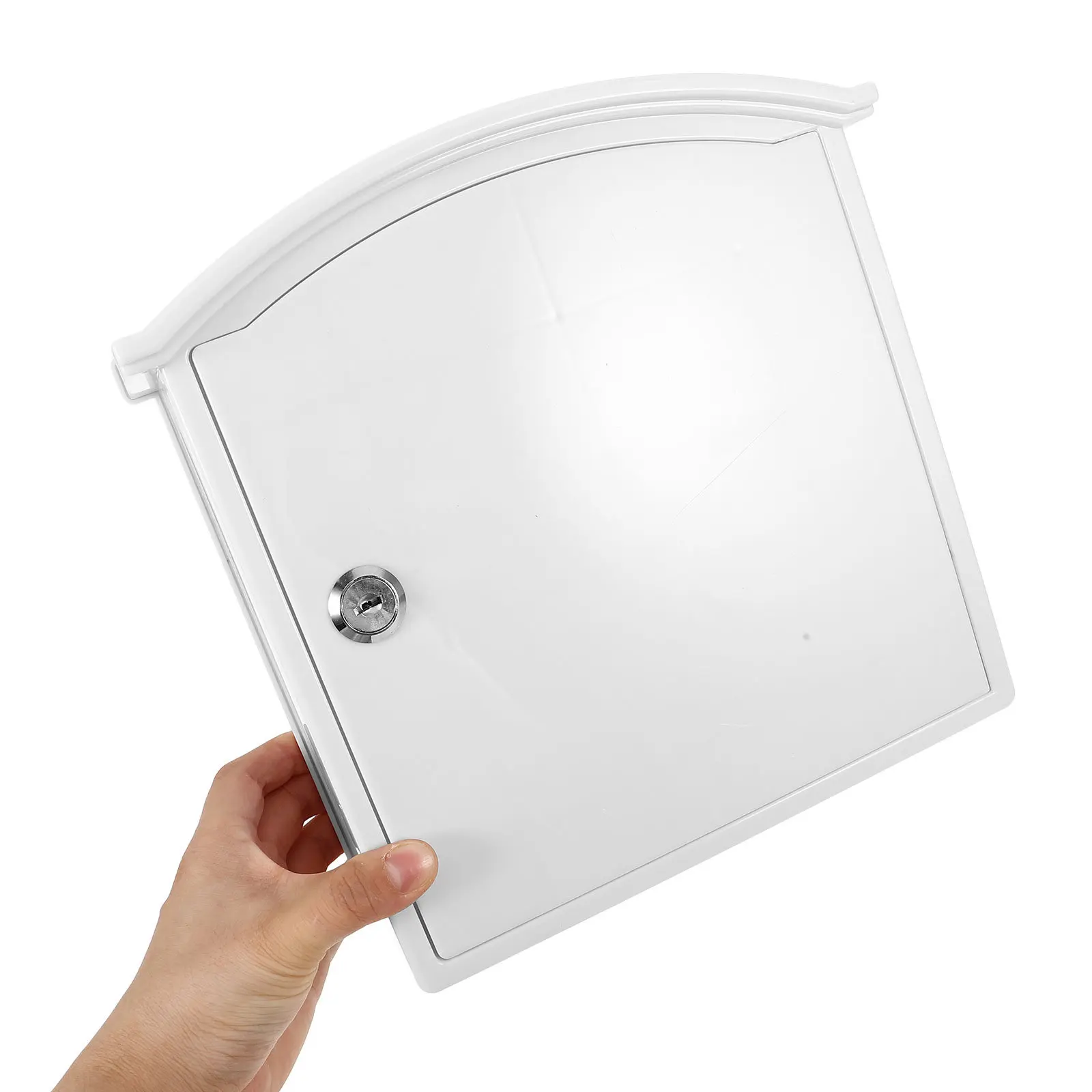 2Pcs Outdoor Arc Shaped Lockable Wall Mount Mailbox Plastic Vintage Locking Letter Box for Doorside Milk Delivery