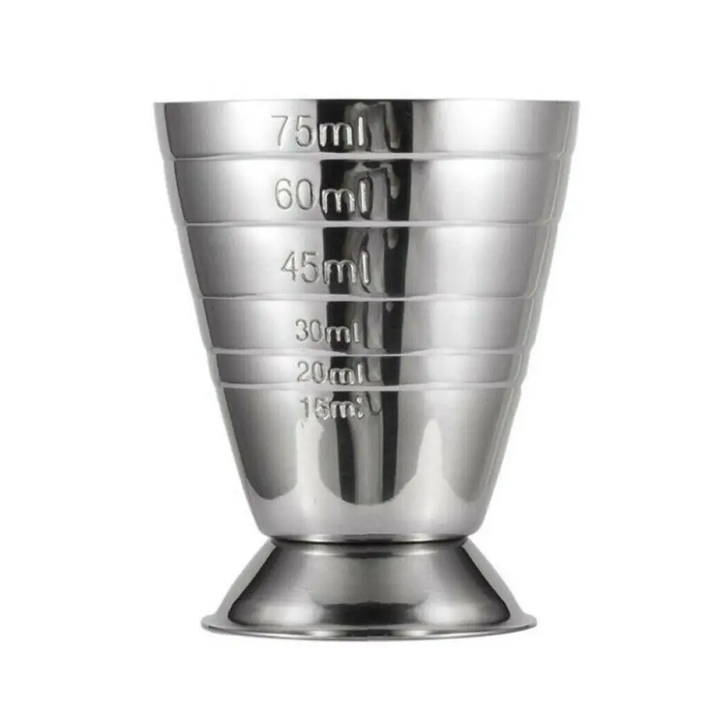 High Quality 75ML Stainless Steel Measure Cup Primary Color Three Scales Jigger Mixing Measuring Cup Bar