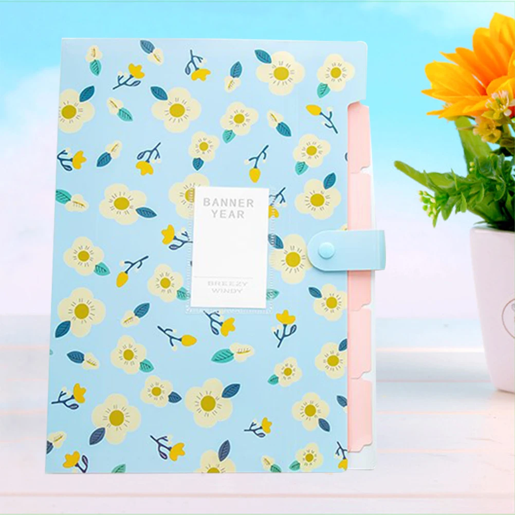 

8 -Pocket File Folder with Snap Closure Floral Folders Expanding Organizer Portable