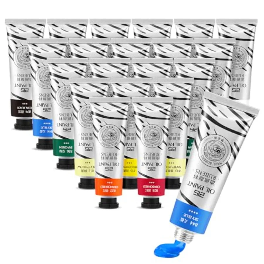 

Oil Paint, 20 Colors*50ml LargeTubes, Professional Oil Colors with High Saturation, Creamy Texture and Consistency, Art Supplie