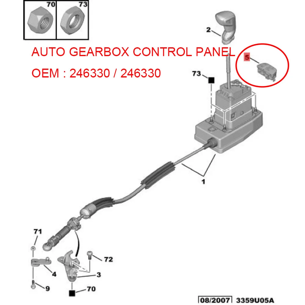 Suitable for Citroen C5X7 AUTO GEARBOX CONTROL PANEL Automatic transmission control button switch OEM: 246330 246331