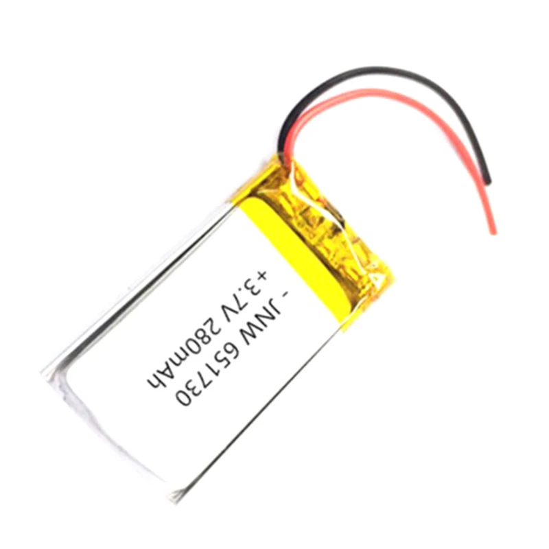 3.7v lithium polymer battery 651730 280MAH small toys MP3 MP4 GPS navigation mobile power DVR