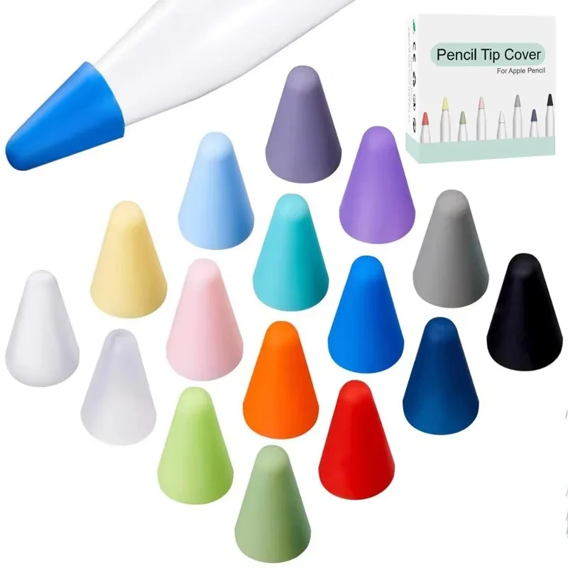 8 Color Non Slip Pen Nib Protective Cover For Apple Pencil 1 2 Generation Stylus Pencil Tips Silicone Case Wear Resistant Sleeve
