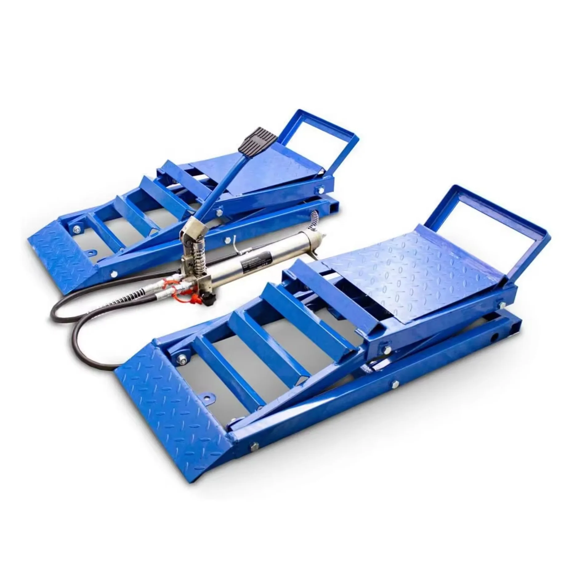 

3000lb Adjustable Steel Double Cylinder Hydraulic Car Jack Lifter Portable Garage Lift Ramp