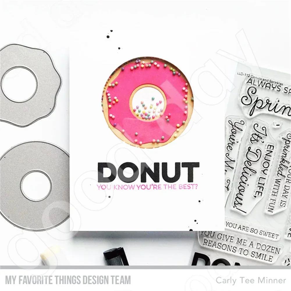 Undeniable Chemistry Donuts and Sprinkles Metal Cutting Dies Stamps Scrapbook Diary Decoration Embossing Cut Dies Template