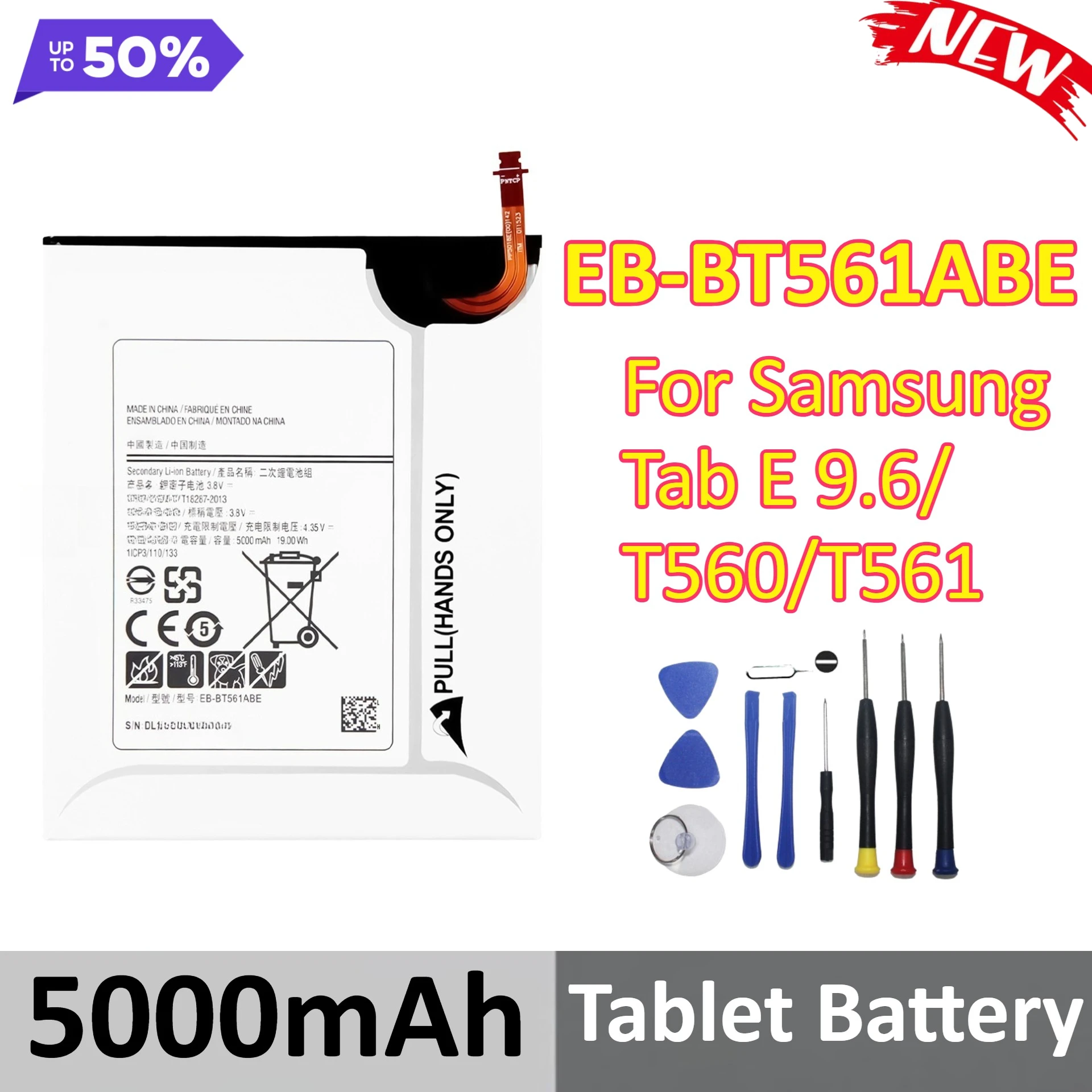 

New EB-BT561ABE 5000mAh For Samsung Tab E 9.6/T560/T561 Tablet Battery +Tools