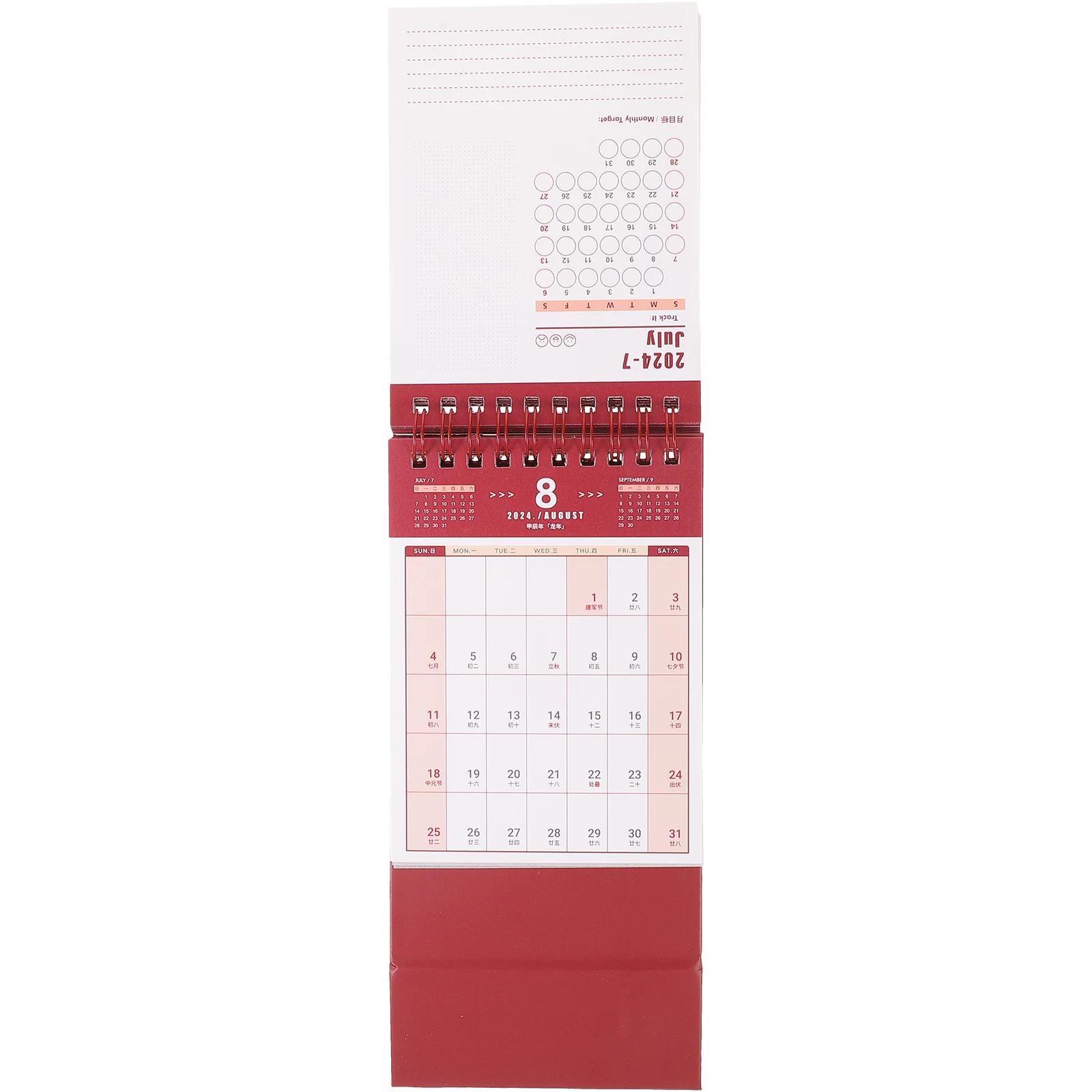 Calendrier debout à grande grille, notes de travail, décoration de bureau, petit bureau, ménage, mois décoratif