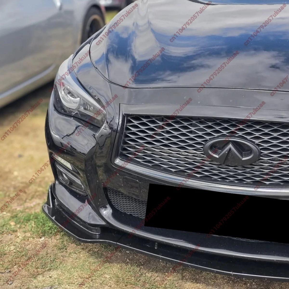 3PCS Front Lip Chin Apron Splitter for Infiniti Q50 Base Standard 2014-2017 Bumper Under Cover Trim Lower Guard Body Kits Tuning