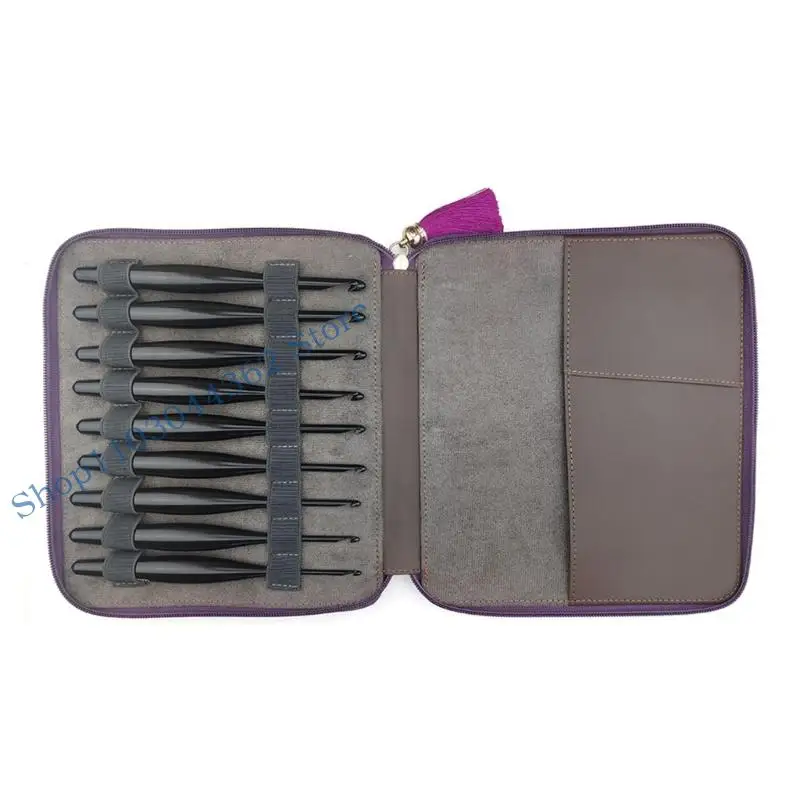 

9Pieces Ergonomic Handle Crochet Hook Aluminum Crochet Hook Set Crochet Needle for Crocheting Weaving 3.5mm-8.0mm