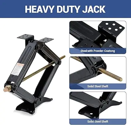 RV Scissor Jack Stabilizer, 5000 lb 24 in Height Adjustable Trailer Leveling Jack, Powder Coated Steel Camper Stabilizer Jack