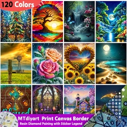 Flower Rose 120 Colors Resin Diamond Painting Print Canvas Border Sticker Legend Mosaic Landscape Tree Handmade Gift Hobby