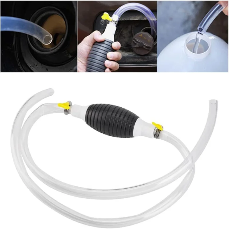 Bomba de transferencia de aceite para tanque de combustible de coche, sifón Manual para gasolina, diésel, líquido, Ahorrador de Combustible