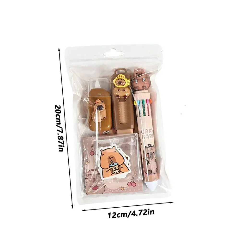 Cute Capybara Stationery Set Creative Style Back To School Ball-point Pen Multi-functional Student Gift Eraser Set School Office