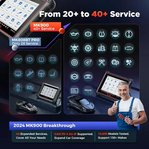 Imagen 2 del producto Autel MaxiCOM MK900 OBDII escáner herramienta de escaneo de diagnóstico de todos los sistemas prueba activa DoIP CAN FD FCA Autoauth SGW actualización de MK808BT PRO