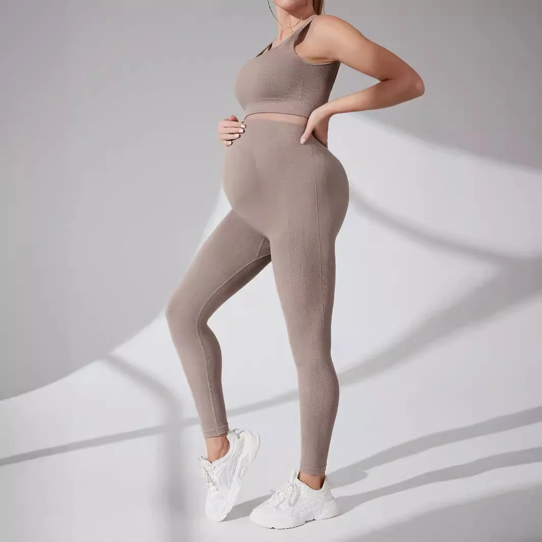 Pregnant Women Yoga Suit Moisture-wicking Quick-drying Sports Fitness Bra Trousers Suit Women Jumpsuit Maternitywinter Suit Preg