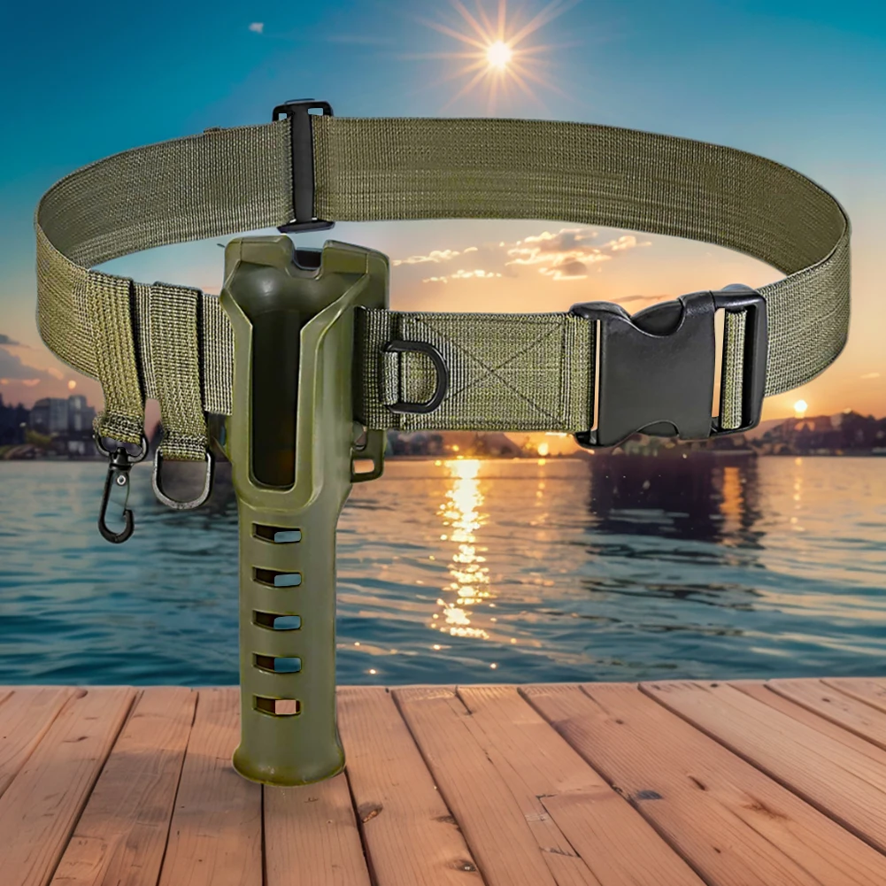 Waist Wading Belts Adjustable Fishing Wading Belt Rod Holder Wader Fishing Waist Belt for Spinning Casting Fly Fishing