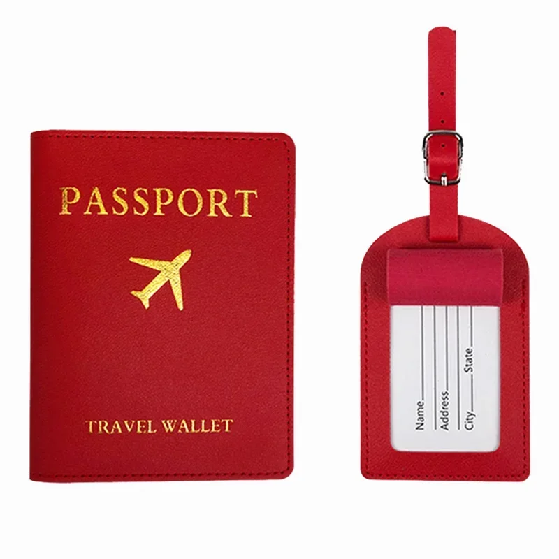 

Fashion Luggage Tags Leather Travel Passport Case Suitcase Business Bag Luggage Tag Men Women Travel Accessories Passport Cover