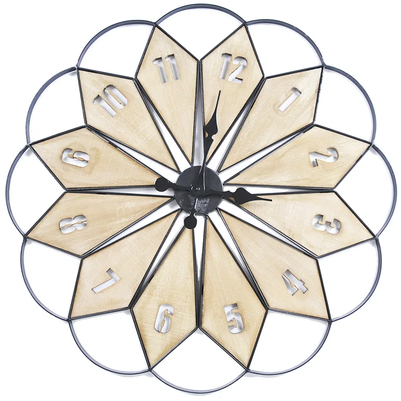 

80*80cm Nordic Design Flower Shaped Wall Clocks Creative Art Decorative Wall Clocks for Home