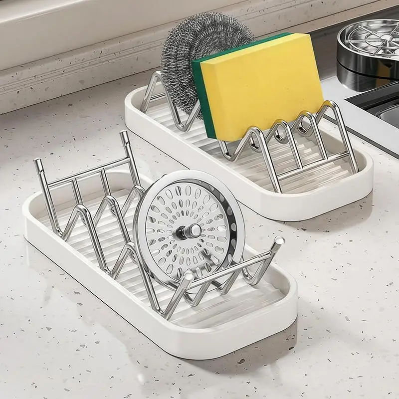 Multifunctional Draining Soap Sponge Storage Rack Bathroom Countertop Soap Holder Kitchen Sink Sundries Organizer