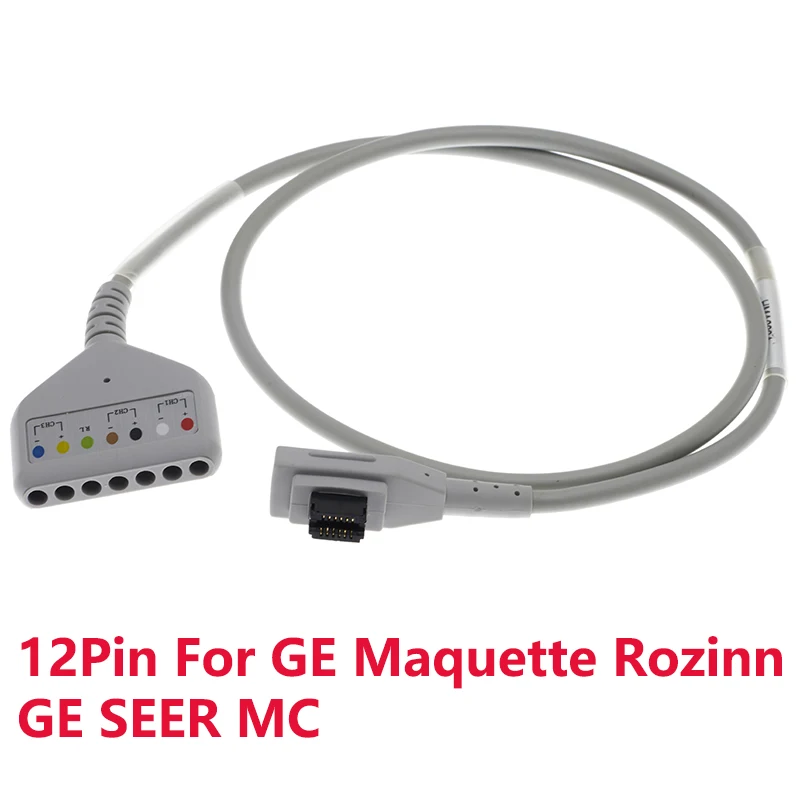 

Compatible With GE Maquette Rozinn GE SEER MC Holter Recorder,12Pin to Din 5/7/10 Lead ECG Trunk Cable 41959-007,AHA Or IEC.