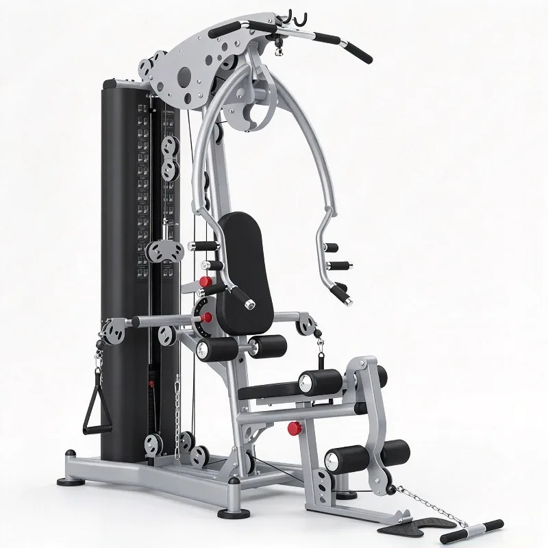 Light Commercial Cable Trainer Multifunctional Fitness Machine Cast Iron Weight Stack for Home Gym Full Body Muscle Workout