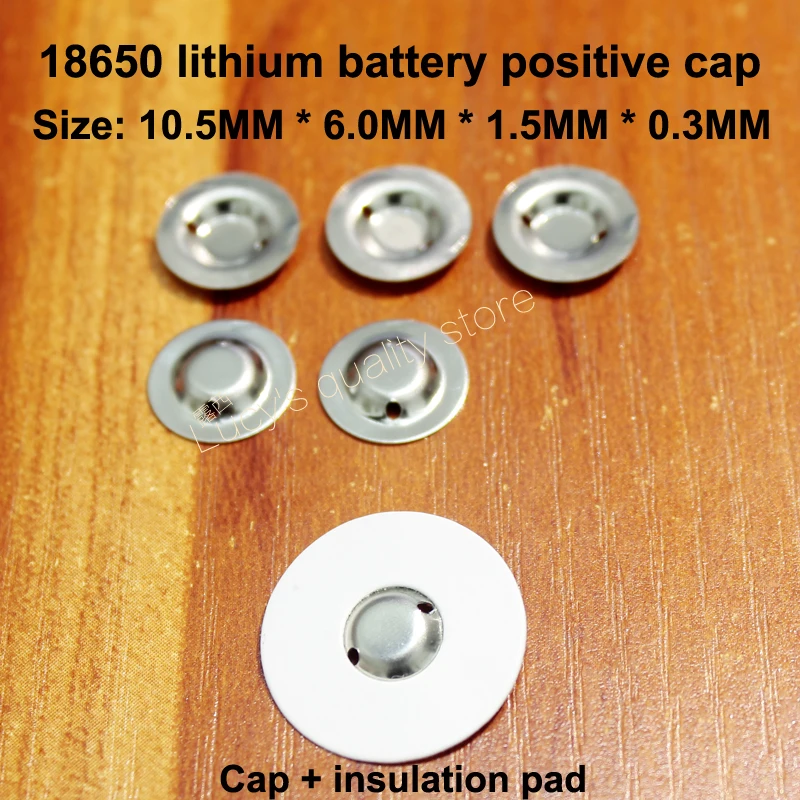 100pcs/lot 18650 lithium battery positive spot welding tip cap 18650 battery flat head to change the tip cap folding machine