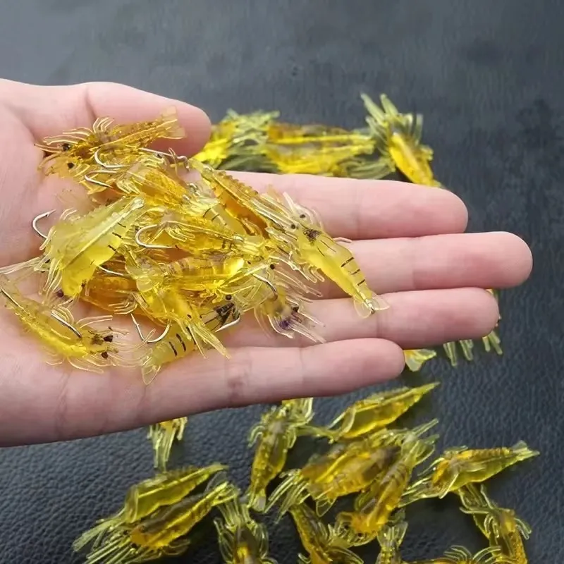 10/20/30 Uds simulación suave camarones señuelo anzuelo Crankbaits aparejos de pesca Señuelos de Pesca cebo Artificial Wobblers para curricán