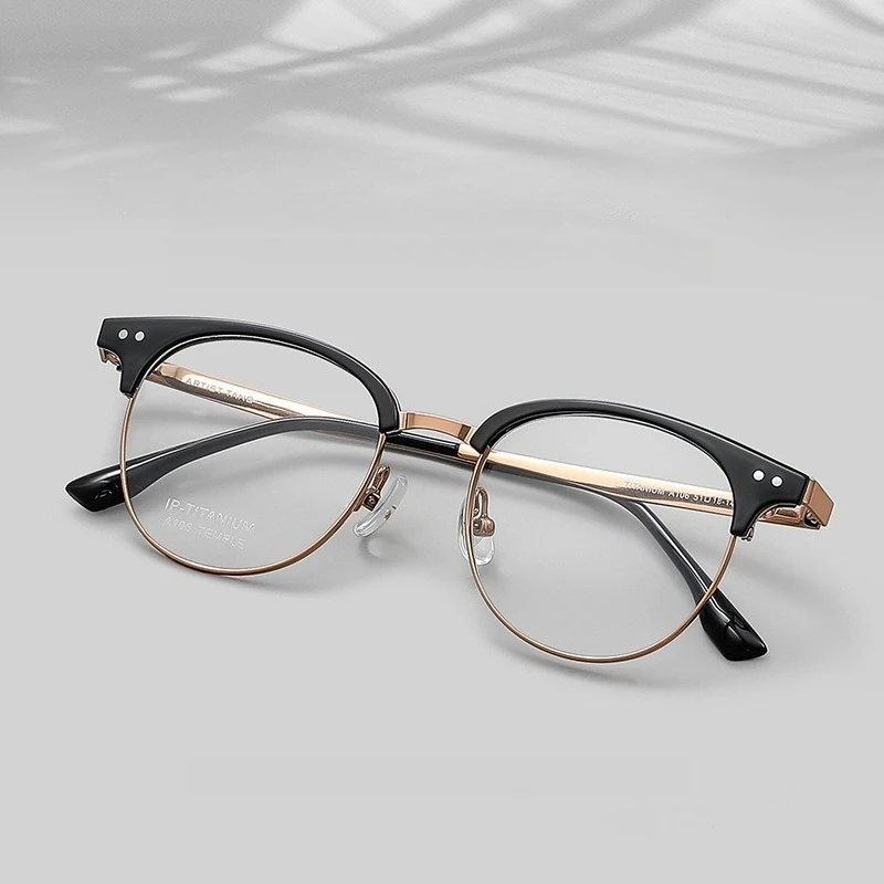 

Fashion Design Round Alloy glasses frame men women optical Myopia Presbyopia prescription Lenses attachment Retro eyewear
