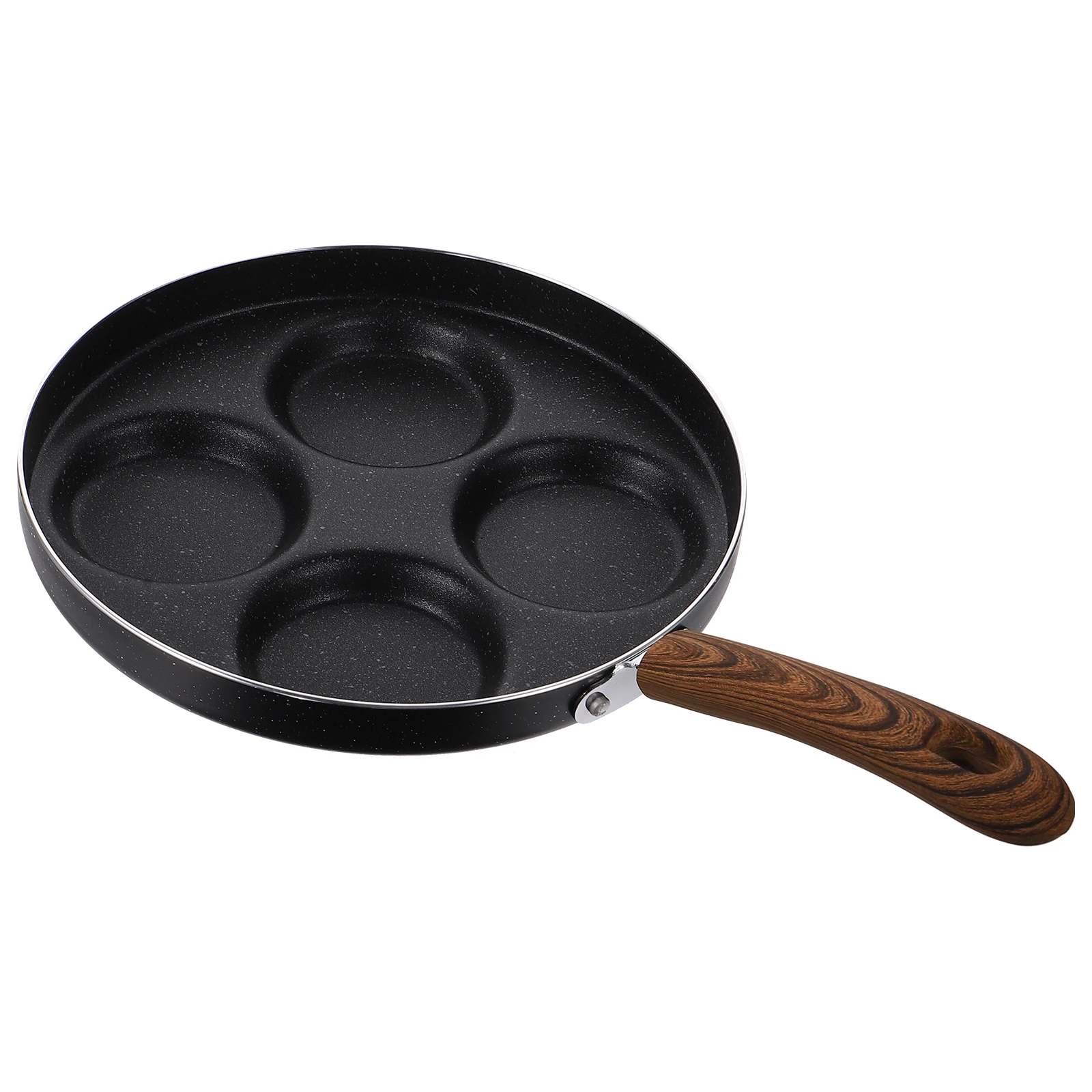 

Multi hole Egg Frying Pan Non stick Breakfast Skillet Kitchen Accessory 3 Cup Wear resistant Cookware Even Heating