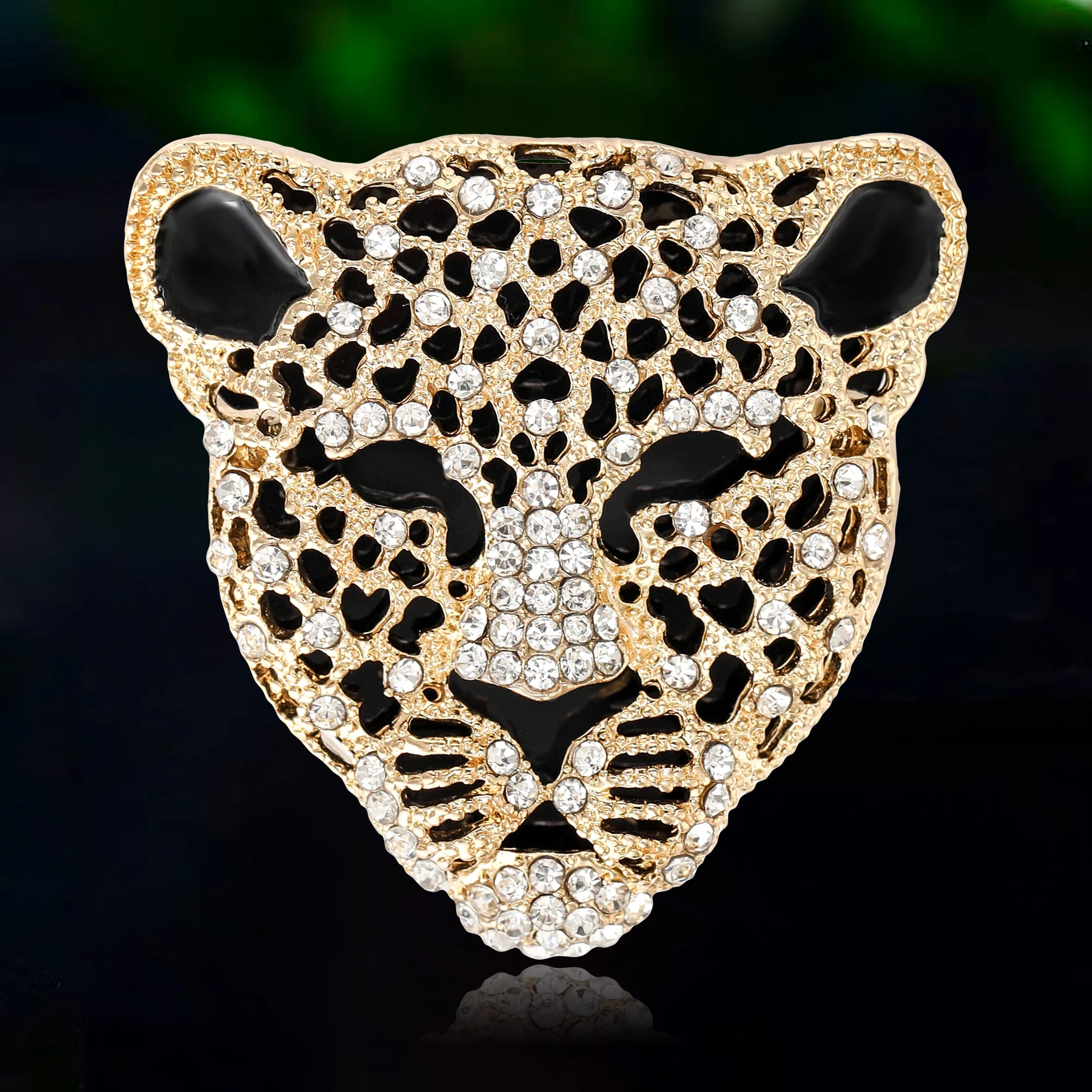 Rhinestone Leopard Brooches for Women Unisex Animal Pins Event Party Backpack Decoration Clothes Accessories